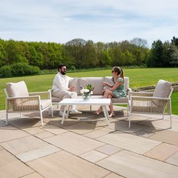 Aluminium 4 Piece Sofa Set - White