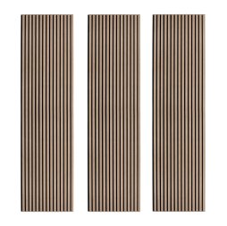 Acoustic Slat Wall Panels x 3 - Light Walnut