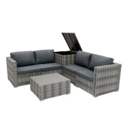 Rattan Modular 6 Piece Furniture Set – Grey