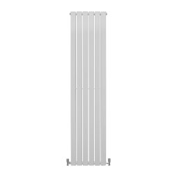 Designer Radiators 180 x 42cm Flat Panel Modern Central Heating Gloss White Vertical Column Double Panel Wall Mounted Slimline Kitchen Living Room Bathroom Commercial Cleaning Brush & Fixing Kit