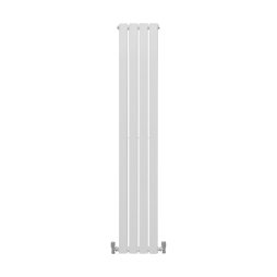 Designer Radiators 160 x 28cm Flat Panel Modern Central Heating Gloss White Vertical Column Double Panel Wall Mounted Slimline Kitchen Living Room Bathroom Commercial Cleaning Brush & Fixing Kit