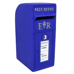Royal Mail Post Box Scottish Cast Iron Wall Mounted Royal Mail Wedding Authentic Pillar Replica Lockable Post Office Letter Box Blue