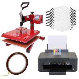 10 Face Masks Blank Sublimation Medium Adults / Printer / Swing Heat Press Machine Bundle Kit 5 Layer Filter White Personalise Design Transfer Printing Custom Print Customise