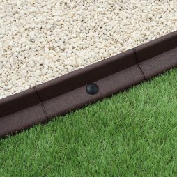 Flexible Lawn Edging Garden Border Grass Pathways Path Edge Vegetable Plot Flowerbed Raised Borders Rubber Artificial Grass Brown | Pack of 16 x 1.2m
