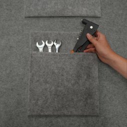 Fabric Storage Pouches 2 Pack 2 Sizes Smoke Grey Car Motorhome Camper Van Matching Lining Tool Paperwork Document Pocket Organiser Holder Accessories Portable Fixed 100% Polypropylene 3mm Thick