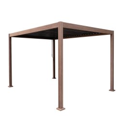 Wood Effect Aluminium Pergola 3m x 3m