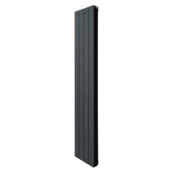 Aluminium Designer Radiator 1800mm x 315mm Vertical Double Flat Panel Column Lightweight Modern Central Heating Heater Matt Anthracite Grey Kitchen Living Room FREE Cleaning Brush Fixing Kit Brackets