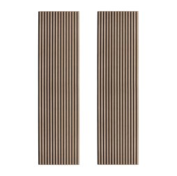 Acoustic Slat Wall Panels x 2 - Light Walnut