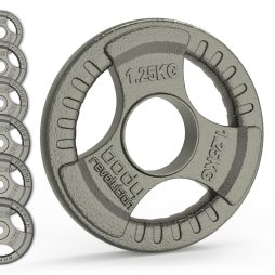 Olympic Tri Grip Rubber Weight Plates Black Pairs & Sets 1.25kg