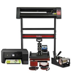 PixMax Graphics Bundle: 5 in 1 Heat Press Vinyl Cutter with Printer & Sublimation Cartridges