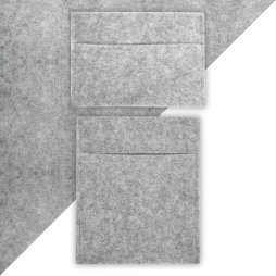 Camper Van Lining & 2 x Storage Pouches Silver Grey Carpet 4 Way Stretch 2m Wide 11m2 Coverage Car Motorhome Vehicle Interior Campervan Conversion 2 Size Tool Paperwork Document