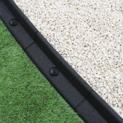 Flexible Lawn Edging Garden Border Grass Pathways Path Edge Vegetable Plot Flowerbed Raised Borders Rubber Artificial Grass Black | Pack of 10 x 1.2m