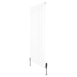 Flat Single Column Radiator - 1600mm x 700mm & Valves - White