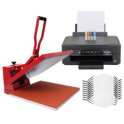 Clam Flat Heat Press Transfer Machine 38cm / 10 Sublimation Face Masks Adults White Blank Medium / Printer Bundle 5 Layer Filter Personalise Printing Custom Design Print Customise