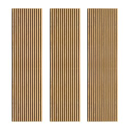Acoustic Slat Wall Panels x 3 - Oak