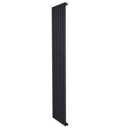 Flat Single Column Radiator - 1800 x 420mm - Black