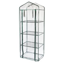 4 Tier Mini Greenhouse PVC Transparent Waterproof Cover Plastic Small Shelves Grow House Plants Garden Outdoors Steel Frame | Free Trowel