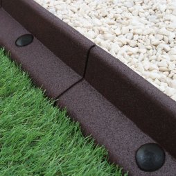 Flexible Lawn Edging Garden Border Grass Pathways Path Edge Vegetable Plot Flowerbed Raised Borders Rubber Artificial Grass Brown | Pack of 10 x 1.2m