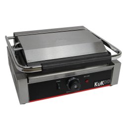KuKoo Grooved / Flat Panini Press Ribbed Contact Grill Toaster Sandwich Maker Commercial Catering Machine
