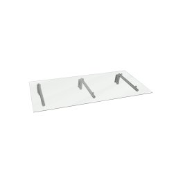 MonsterShop 1800 x 800mm Glass Canopy, 4 Stainless Steel Brackets, Front/Back Door Porch Shelter