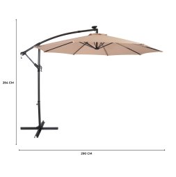 LED Cantilever Parasol 3m - Beige
