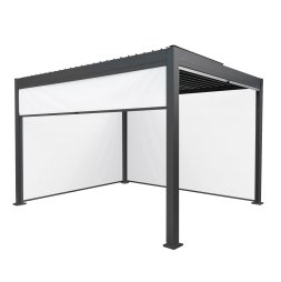 Anthracite Aluminium Pergola With White Blinds - 3m x 4m