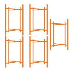 Trestle Stand x 4 & Mortar Board Stands 750mm H x 5