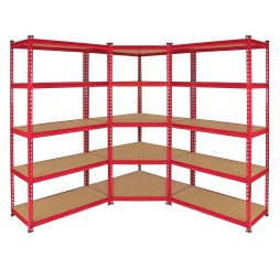 1 x Z-Rax Corner Garage Racking Unit & 2 x Single Racking Storage Units / 5 Steel & MDF Shelves / 3975kg capacity / 4925kg per shelf / Free Rubber Mallet