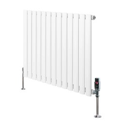 Oval Single Column Radiator & Valves - 600mm x 780mm - White