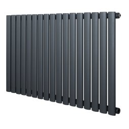 Oval Single Column Radiator - 600 x 1020mm - Anthracite Grey