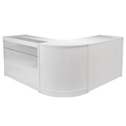 MonsterShop Draco Shop Counter Cabinets & Retail Display Glass Showcase Set, Maple, Melamine MDF