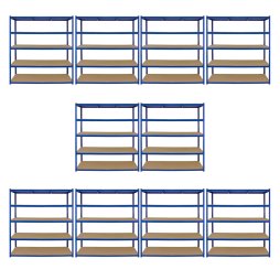 Monster Racking 10 x Garage Racking Shelving Unit / 5 Tier 1600mm Wide x 600mm Deep / Steel & MDF Shelves