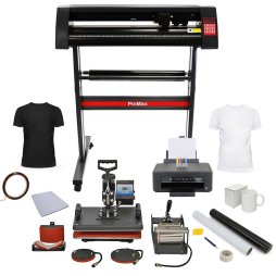 PixMax Graphics Bundle: 5 in 1 Heat Press Vinyl Cutter with Printer & Sublimation Cartridges