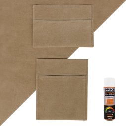 Camper Van Lining 2 Storage Pouches & 5 Cans Adhesive Glue Beige Carpet 4 Way Stretch 2m Wide 11m2 Coverage Car Motorhome Vehicle Interior Campervan Conversion 2 Size Tool Document Pocket Organiser