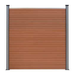 Composite Fence Panel x 5 & LED Posts x 6 - Brown