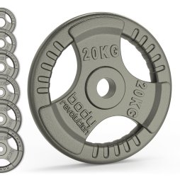 Olympic Tri Grip Rubber Weight Plates Black Pairs & Sets 20kg