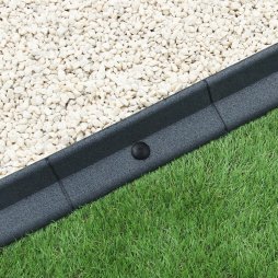 Flexible Lawn Edging Garden Border Grass Pathways Path Edge Vegetable Plot Flowerbed Raised Borders Rubber Artificial Grass Grey | Pack of 4 x 1.2m