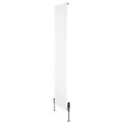 Flat Single Column Radiator & Valves - 1800mm x 420mm - White