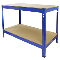 Q-Rax Garage Heavy Duty Steel Shed / Metal DIY Workbench, Workshop Table Work Bench Blue