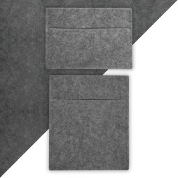 Camper Van Lining & 2 x Storage Pouches Smoke Grey Carpet 4 Way Stretch 2m Wide 11m2 Coverage Car Motorhome Vehicle Interior Campervan Conversion 2 Size Tool Paperwork Document Pocket Organiser Holder