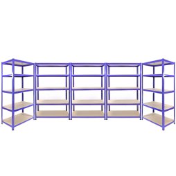 5 Monster Racking Q-Rax Garage Shelving Units Industrial Warehouse Storage, 200kg/shelf, 90cm/120cm