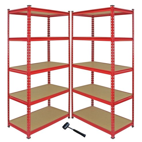 1 x Z-Rax Corner Garage Racking Unit & 2 x Single Racking Storage Units / 5 Steel & MDF Shelves / 3975kg capacity / 4925kg per shelf / Free Rubber Mallet