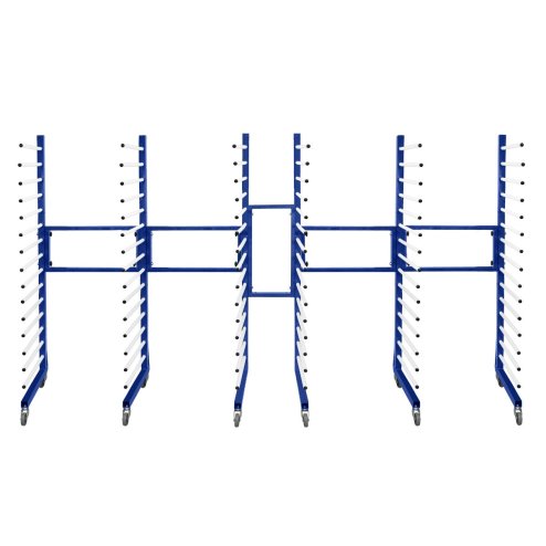 Combi Spray Drying Rack Trolley x 3 & 2 x 2 Way Connector Joining Kit Paint Shop Dry Storage 4 Heavy Duty 360 Degree Castors Mobile 15 Layers Per Rack 25kg Per Layer 375kg Capacity Adjustable Width