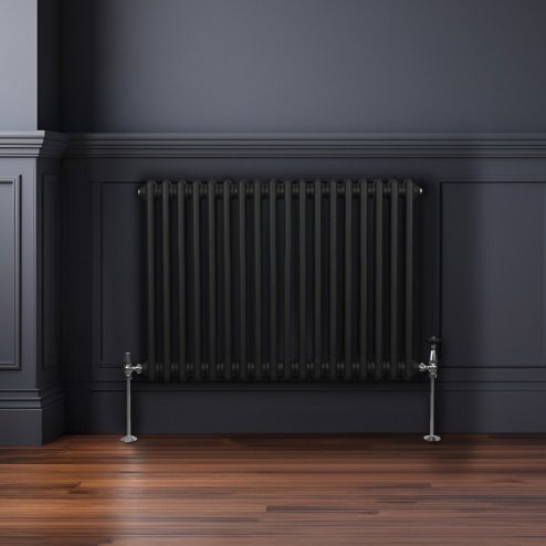 Traditional 2 Column Radiator - 600 x 832mm - Black