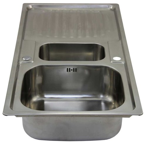 Kitchen Sink 1.5 Bowl Stainless Steel Kitchen Sinks Reversible With Free Designer Tap & Waste Kit