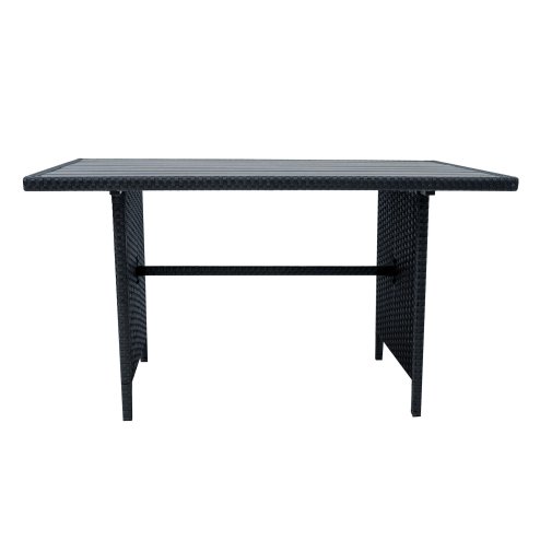 Rattan Corner Set With Composite Table - Black