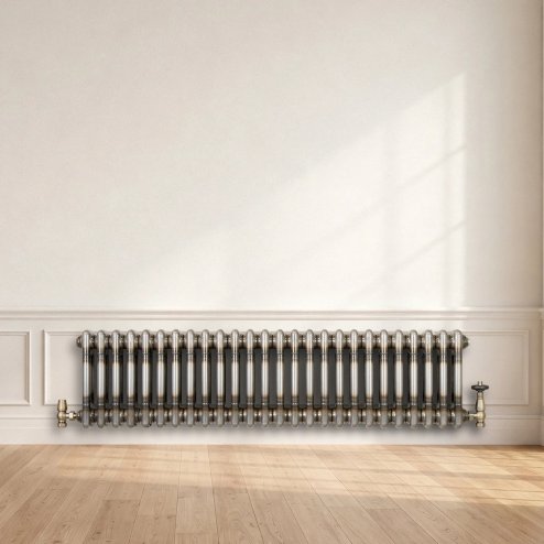 Traditional 2 Column Radiator - 300 x 1190mm - Raw Metal
