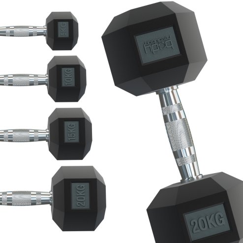Body Revolution Hex Dumbbells 12.5kg Pair