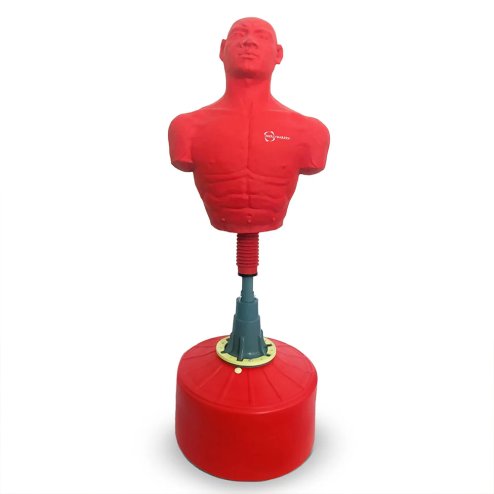 Free Standing Boxing Dummy Large Size Red 175cm Martial Arts Kick Boxing Training Body Revolution Indoor Outdoor Realistic MMA Opponent Partner Punch BOB Targeted Striking Mannequin Portable Gym Use