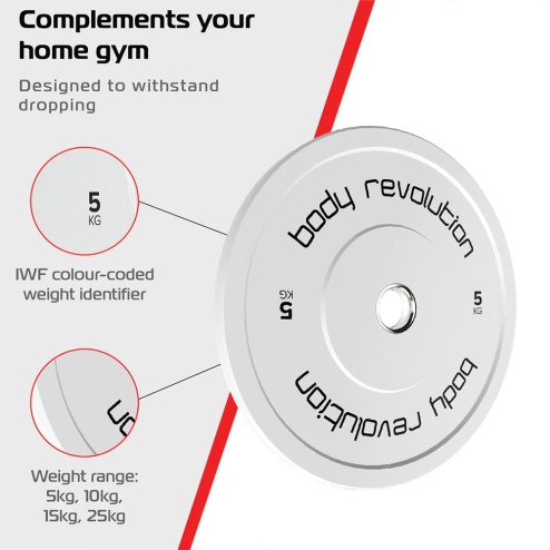 Body Revolution Olympic Bumper Plates 15kg Pair